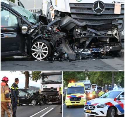 Automobilist (23) overlijdt bij frontale botsing met vrachtwagen