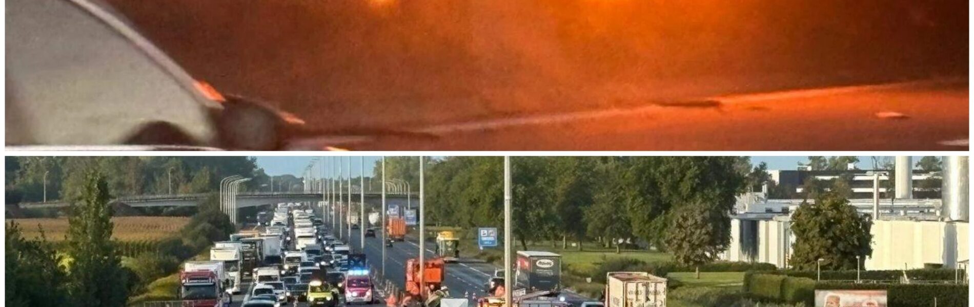 Nederlandse vrouw (52) overleden na zware botsing op E17 in Kruisem: vrachtwagen kreeg klapband en crashte tegen auto