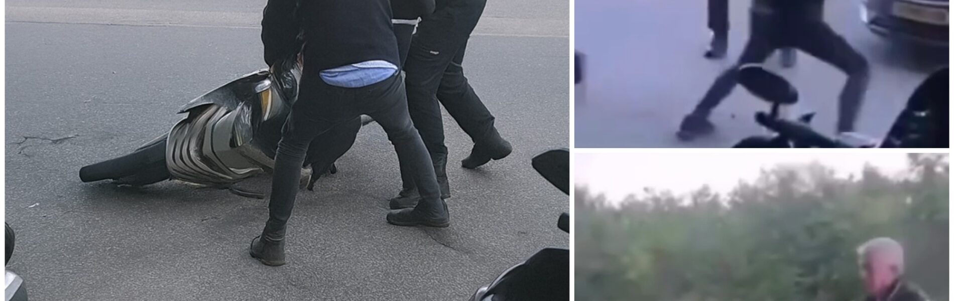 VIDEO: Geen genade – Politieagent richt taser op herrieschoppers op scooters