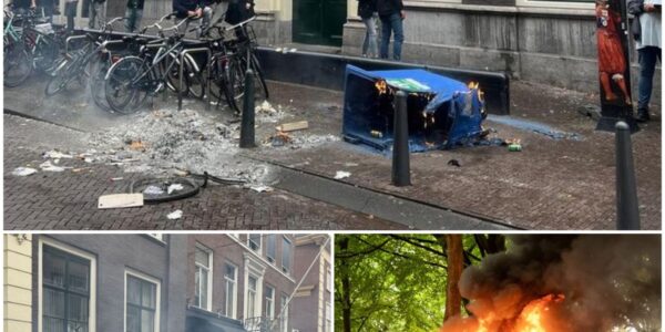 Relschoppers van Malieveld hebben na afloop het D66-kantoor flink onder handen genomen