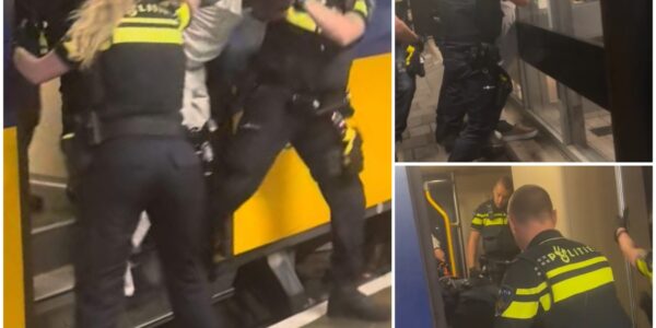 VIDEO: Agenten sleuren hardhandig koppige man uit trein – geen spoor van mededogen