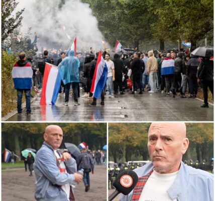 Ondertussen tijdens de rellen in Den Haag: Man schenkt Baco'tje in en leeft het goede leven