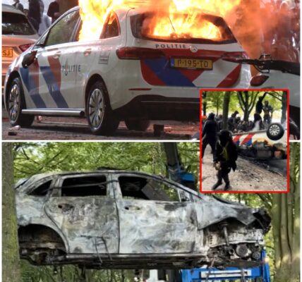 Er was iets opmerkelijks aan de kentekenplaat van een politieauto die tijdens de rellen in Den Haag verbrandde.