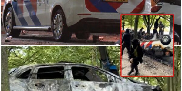 Er was iets opmerkelijks aan de kentekenplaat van een politieauto die tijdens de rellen in Den Haag verbrandde.