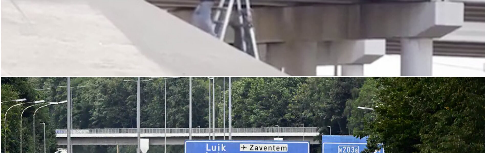 Lichaam hangt urenlang achter verkeersbord op Brusselse ring