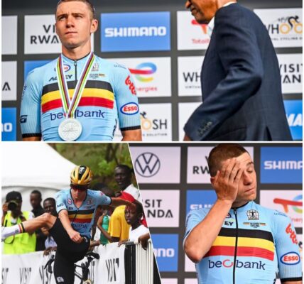 “Zonder pech had ik Pogacar wél kunnen volgen”: ontgoochelde Evenepoel pakt zilver, maar is overtuigd dat er meer in zat