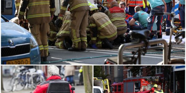Bestuurder van scootmobiel bekneld onder tram in Amsterdam