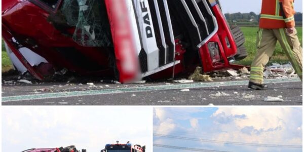 De motorrijder overleed ter plaatse aan zijn verwondingen. De vrachtwagen kantelde bij het incident, waarbij de chauffeur ernstig gewond raakte. Hij is met spoed naar het ziekenhuis vervoerd.