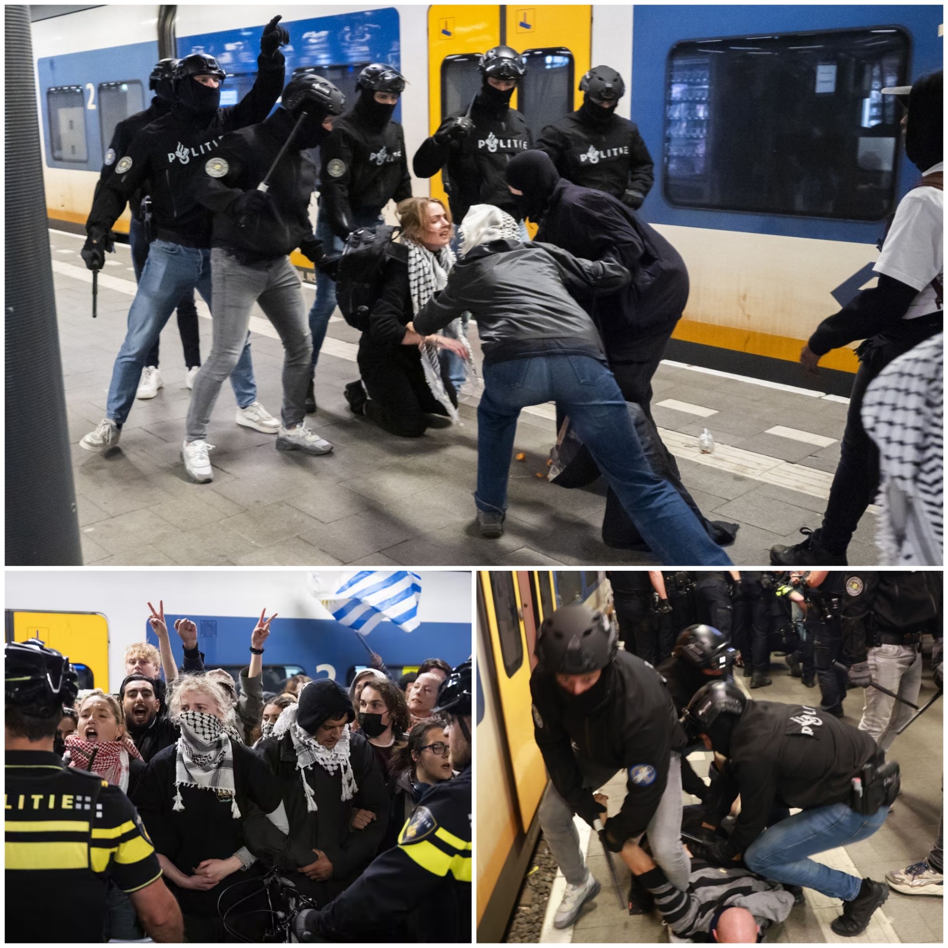 Meer dan 200 pro-Palestijnse betogers opgepakt bij Den Haag Centraal