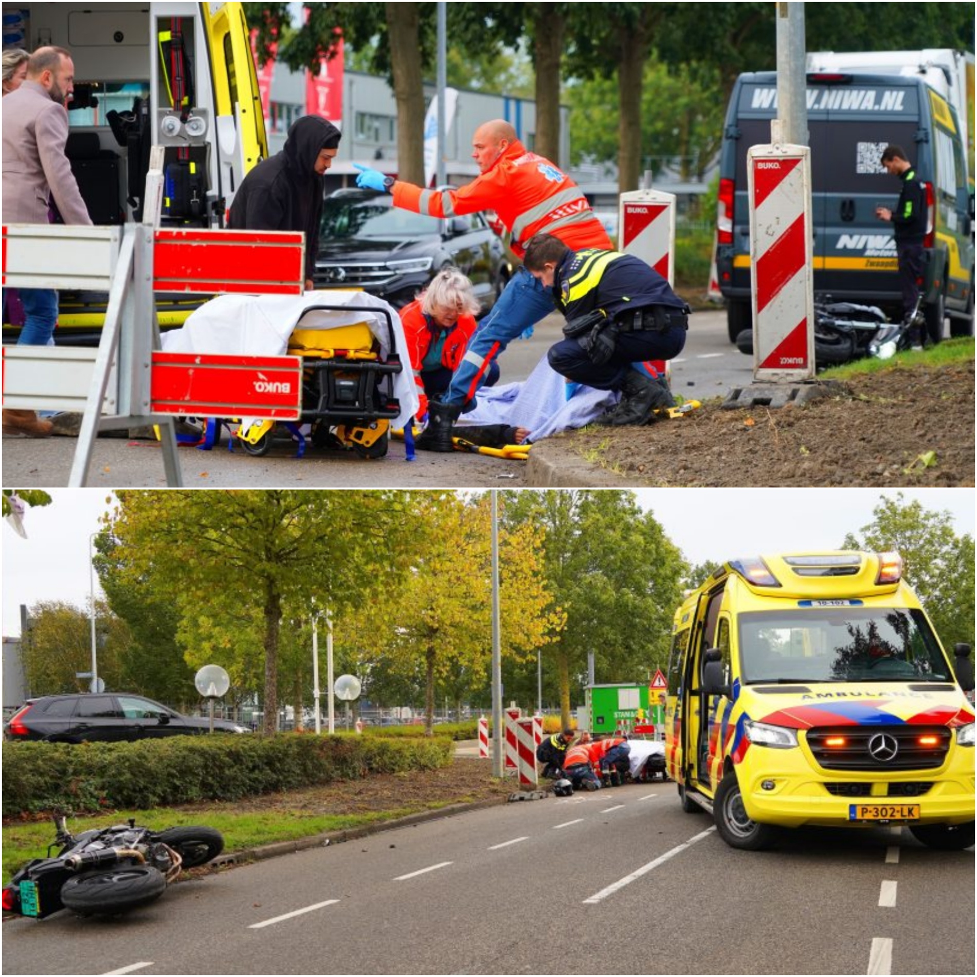 Motorrijdster zwaar ten val in Zwaagdijk-Oost: met spoed naar ziekenhuis