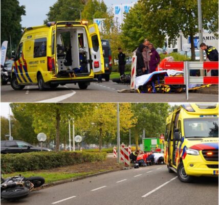 Ernstig motorongeval in Zwaagdijk-Oost: vrouw gewond na val op de Zaadmarkt
