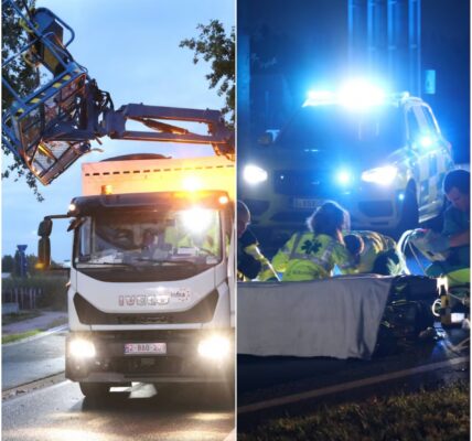 Man zwaargewond na zwaar ongeval met hoogtewerker in Sint-Niklaas: vrachtwagen rijdt tegen korf aan