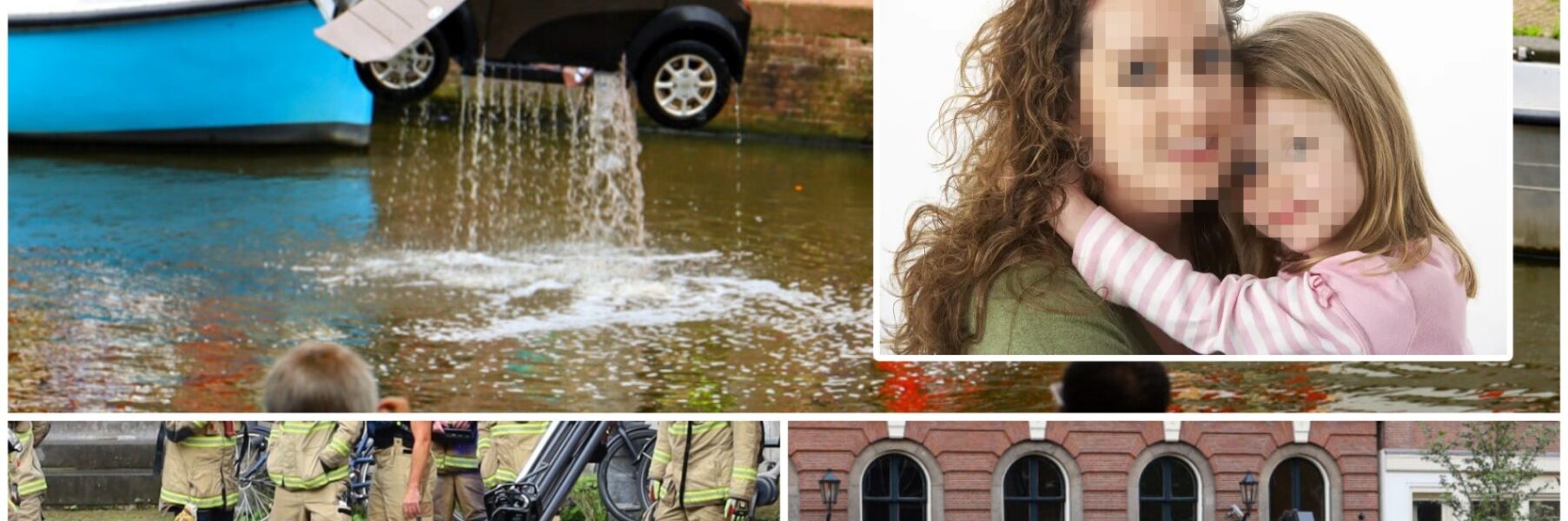 🚨 Paniek op de Herengracht: Moeder en kind rijden met mini-auto het water in – omstanders en reddingsteams grijpen direct in!