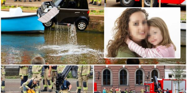 🚨 Paniek op de Herengracht: Moeder en kind rijden met mini-auto het water in – omstanders en reddingsteams grijpen direct in!
