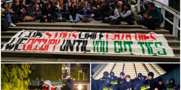 Politie grijpt in bij bezette Radboud Universiteit, meerdere activisten gearresteerd